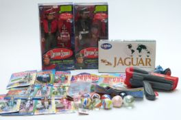 Nine Matchbox Thunderbirds and Stingray figures, two Carlton Captain Scarlet figures and a Corgi car