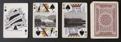 Muir and Moodie, Dunedin, New Zealand pictorial playing cards with each card, except aces, showing