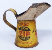 1920's/early 1930's  'Use ROP ZIP, aeroplane quality oil for the everyday car' one pint oil can with