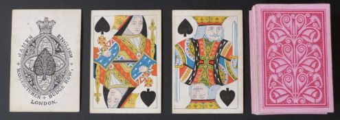 James English, London playing cards. Standard double ended courts, square corners, no indices, one