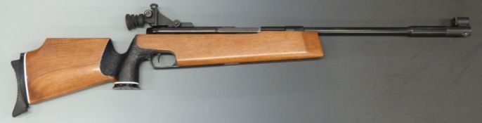 Feinwerkbau 300 S .177 competition target air rifle with semi-pistol grip, raised cheek piece to the