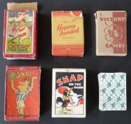 English playing cards by various makers. Six Happy Families and Snap games to include Wills Happy