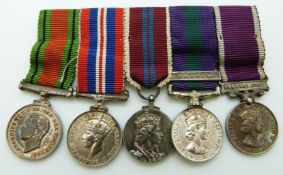 Five George VI / Elizabeth II miniature medals