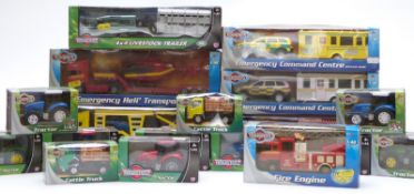 Eighteen Teamsters model vehicles including Emergency Command Centre, Car Transporter, Tractors,