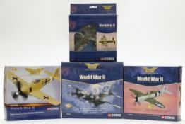 Four Corgi The Aviation Archive World War II diecast model aeroplanes three 1:72 scale limited