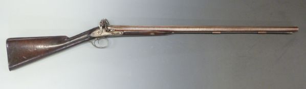 Joseph Manton of London side by side muzzle loading double flintlock gun with named and engraved