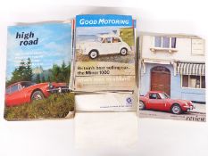 A quantity of 1960's motoring magazines, 1960's Standard Triumph Review and 1960's High Road