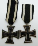 WWI two German Iron Crosses