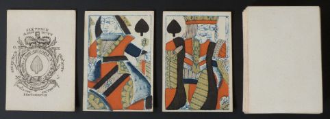 Brotherton, England playing cards. Garter ace. GIII, No. 5. Full length standard courts. Plain