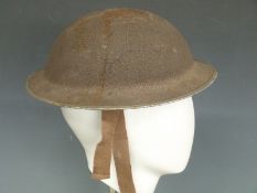 British Army WWII 'Brodie' steel helmet with liner and strap