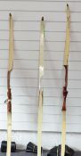 Three composite recurve archery bows including D.G Quick 28# @ 28