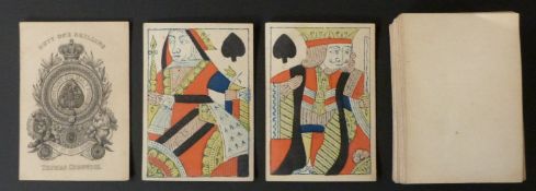 Thomas Creswick, England playing cards. Old Frizzle ace. Standard full length courts. Plain backs.