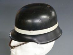 German Third Reich Fire Brigade helmet with liner and chin strap