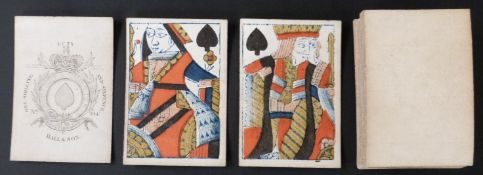 Hall & Son, England playing cards. Garter ace. GIII, No. 104. Standard full length courts. Plain