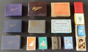 Twenty two packs of patience playing cards, some double packs including Orient Line shipping