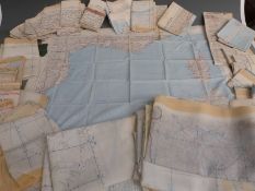 A large quantity of WWII silk maps of Europe