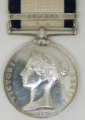 Royal Navy Naval General Service Medal (1847) with Syria clasp inscribed to rim 'From the Sultan