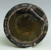 Royal Air Force WWII air crew hand-held compass, no 258390, type 06A, Air Ministry mark