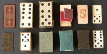English playing cards by various makers. Four sets of domino cards by De La Rue, Goodall,