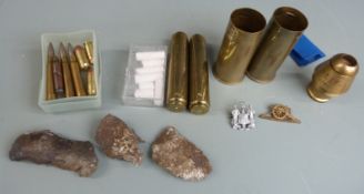Union flags, cloth badges, small shell cases, shrapnel etc