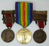 British Army WWI Victory Medal named to 138690 Pte J W Allen Machine Gun Corps together with two