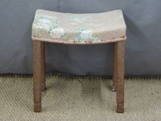 Queen Elizabeth II upholstered oak Coronation stool. W48 x D32 x H48cm