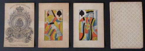 Thomas Creswick, England playing cards. Small format cards. Old Frizzle ace. Standard full length
