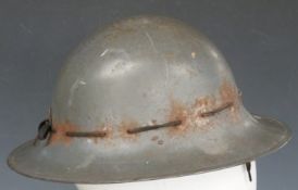 WWII British Civil Defence 'Zuckerman' helmet dated 1941 R.O Co Ltd, size 7 with liner