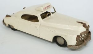 Arnold US Zone Germany friction powered tinplate model Candidat ambulance with cream body and