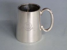 WWI silver plated 'For services rendered' tankard presented to John Frederick Blackwill, XV Hussars,