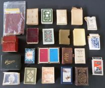 A quantity of assorted empty English playing card boxes