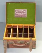 Cogswell & Harrison Ltd leather and brass bound oak shotgun cartridge case with original 'Gogswell &