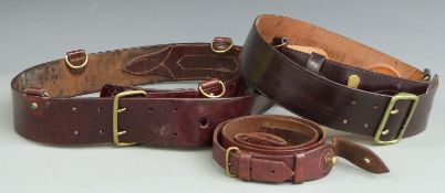 Two Sam Brown belts and a cross strap