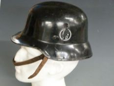 WWII German helmet with SS decal