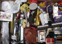 A large collection of Matchbox, Corgi, Majorette and similar diecast model vehicles and accessories,