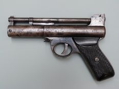 Webley Mk1 .22 air pistol with chequered grips, serial number 63645.