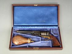 Colt Navy second generation .36 six shot double action percussion revolver with ornately engraved
