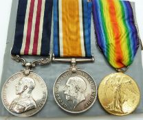 British Army WWI Military Medal named to 22673 Pte G H Blanning, Glosters/Gloucestershire