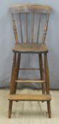 Victorian elm seated clerk's chair H119cm