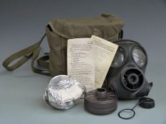 Royal Navy cold war era gas mask/NBC respirator with haversack, spare canister etc