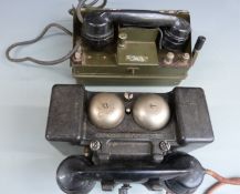 An 'F' Mark 2 field telephone dated 1940 together with a 'J' example
