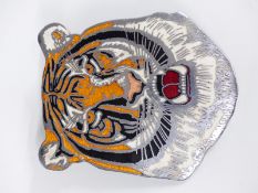 Leyland tiger enamel and chrome coach or bus badge, height 16cm