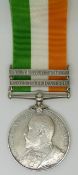 British Army King's South Africa Medal with clasps for South Africa 1901 & 1902 named to 4319 Cpl