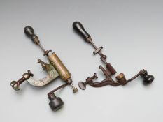 Two 20 bore shotgun cartridge reloading rollover tools