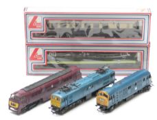 Five 00 gauge model railway diesel and similar locomotives to include Lima Deltic and GWR railcar