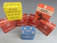 One hundred and fifty 12 bore shotgun cartridges including 100 Purdey together with 25 16 bore,
