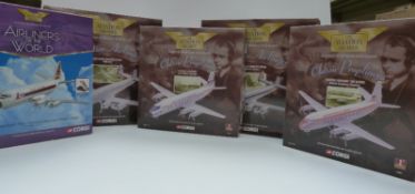 Five Corgi The Aviation Archive 1:144 scale diecast model aeroplanes comprising Classic Propliners