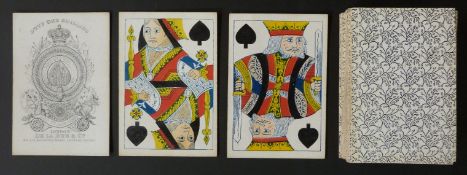 De La Rue & Co, England playing cards. Old Frizzle ace. Standard double ended courts. Unturned.