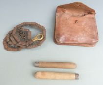 British Army WWII saw in leather case, broad arrow mark and dated 1943