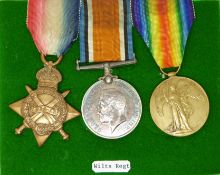 British Army WWI medals comprising 1914/1915 Star, War Medal and Victory Medal named to 18139 Pte